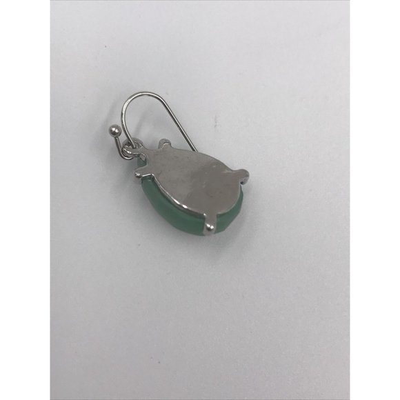 Pear Shape Acrylic stones‎ green frame Dangle Earrings 1" Drop - Picture 3 of 4